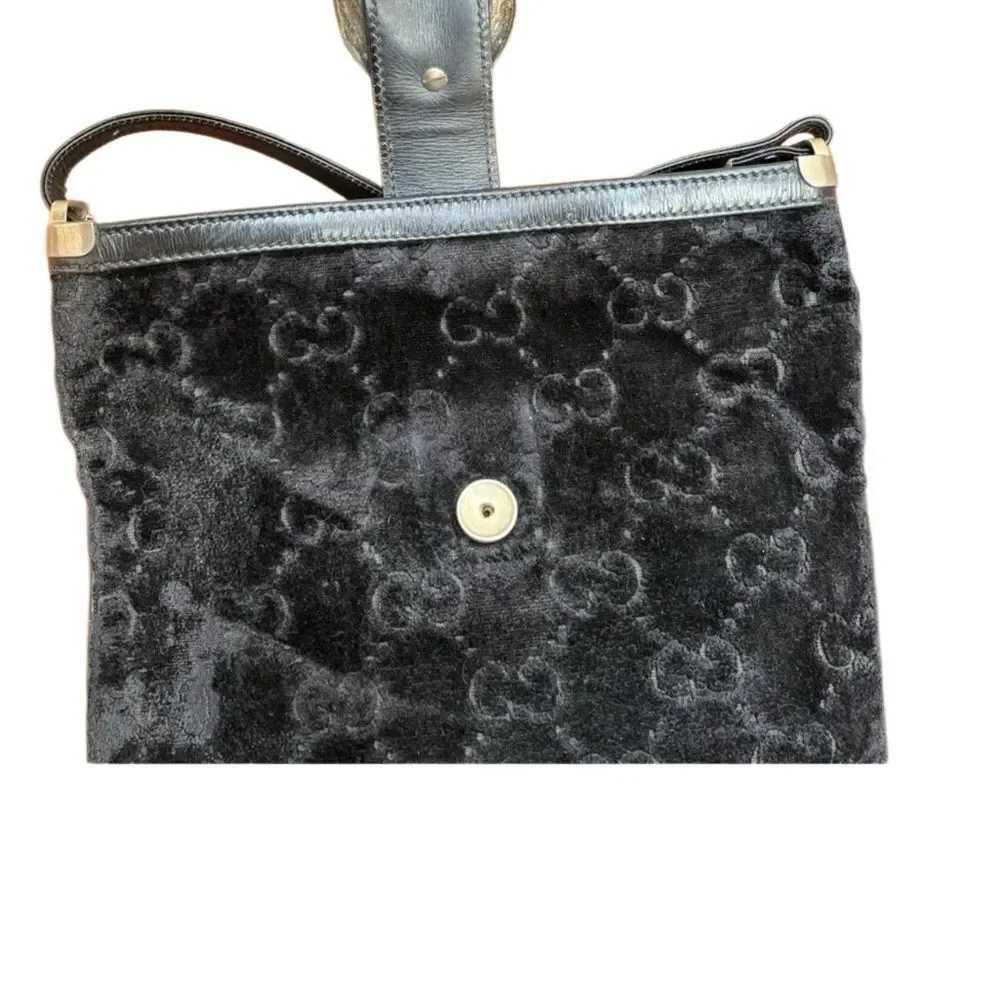 Gucci Rare Black Shoulder Bag with Gold Accent